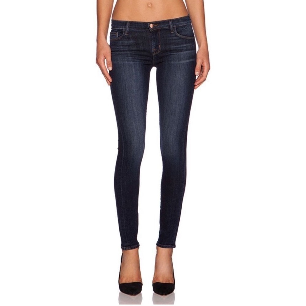 J Brand Dark Blue Wash Mid Rise Pencil Leg Skinny Jeans, Size 29